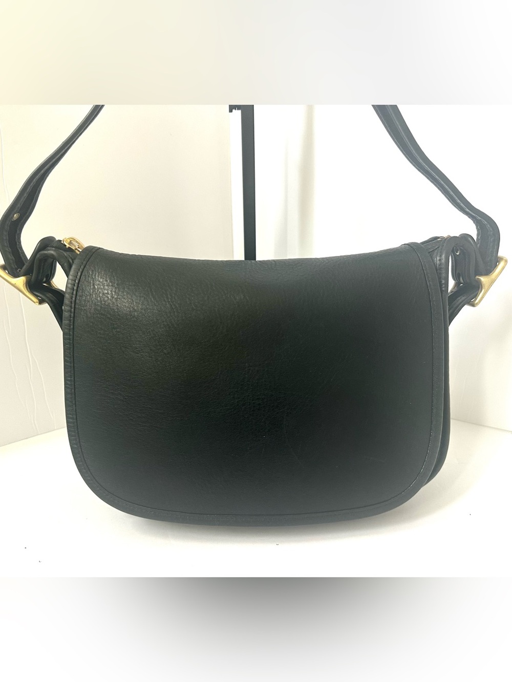 Vintage Coach Patricia’s Legacy Saddle Bag 90’s Black Leather 9951 Flap EUC - Picture 3 of 17